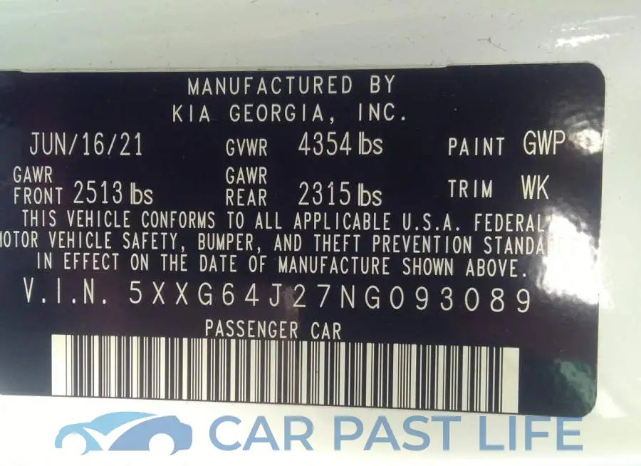 5XXG64J27NG093089# 9