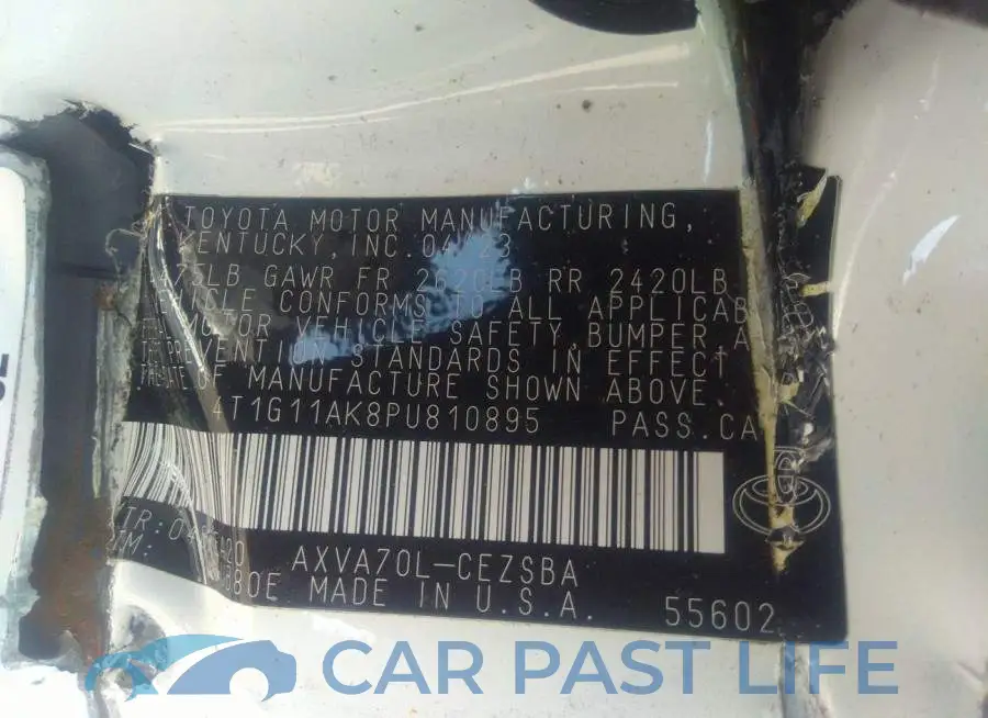 4T1G11AK8PU810895# 9