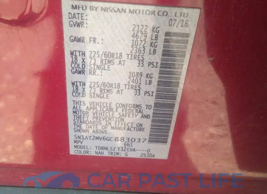 5N1AT2MV6GC883037# 9
