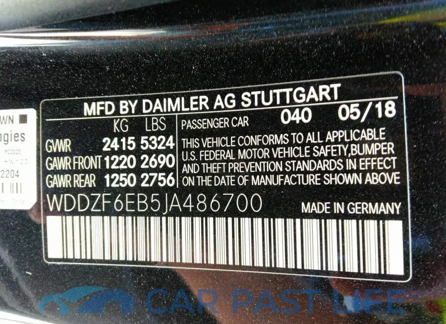 WDDZF6EB5JA486700# 9