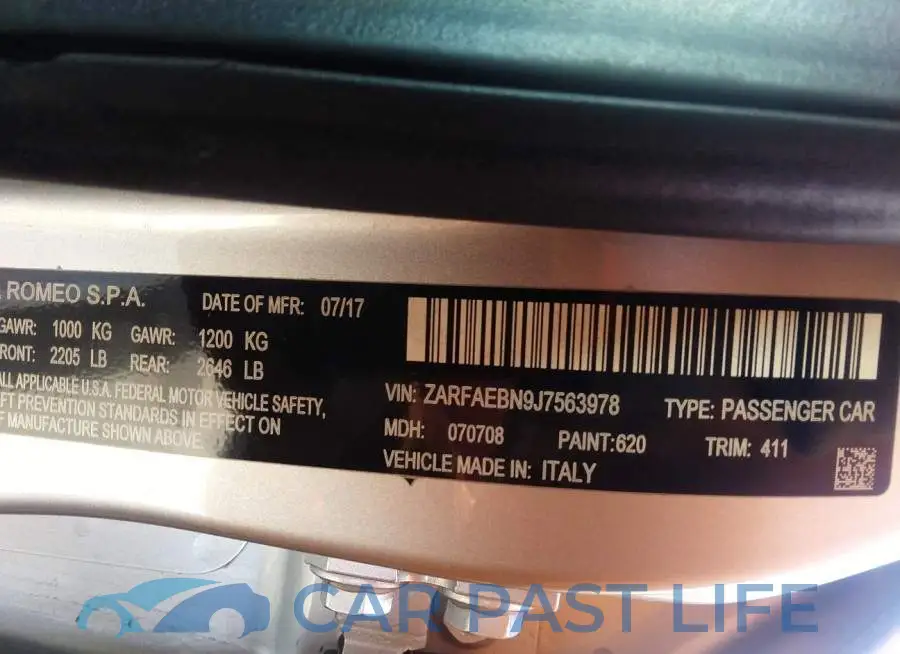 ZARFAEBN9J7563978# 9