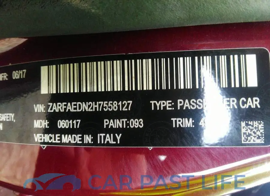 ZARFAEDN2H7558127# 9