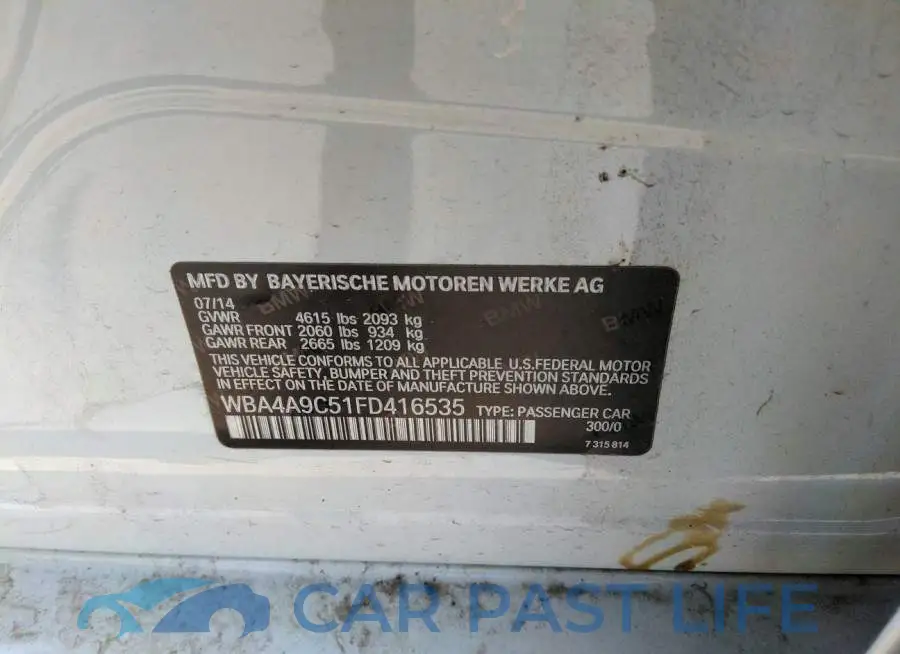 WBA4A9C51FD416535# 9
