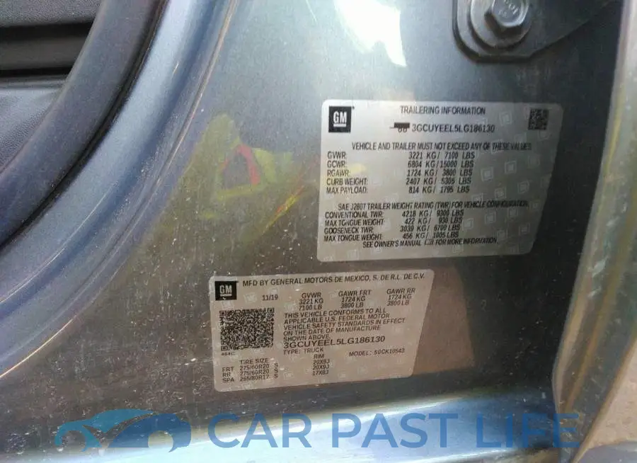 3GCUYEEL5LG186130# 9