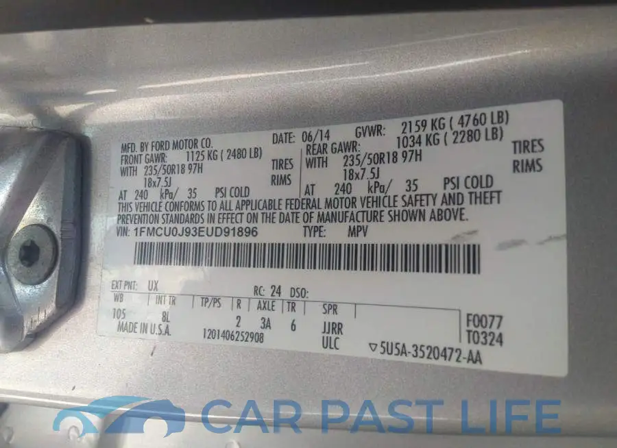 1FMCU0J93EUD91896# 9
