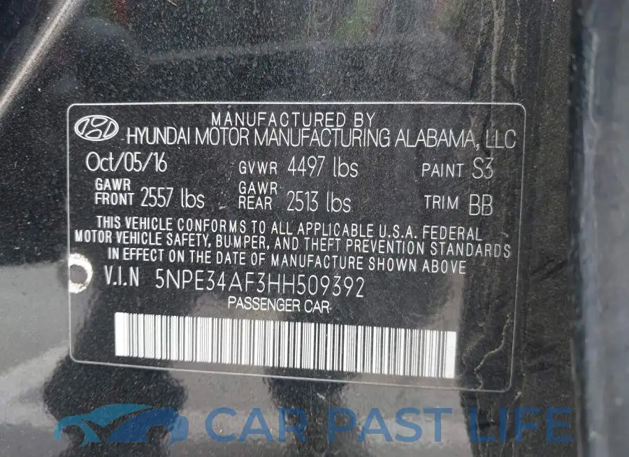 5NPE34AF3HH509392# 9