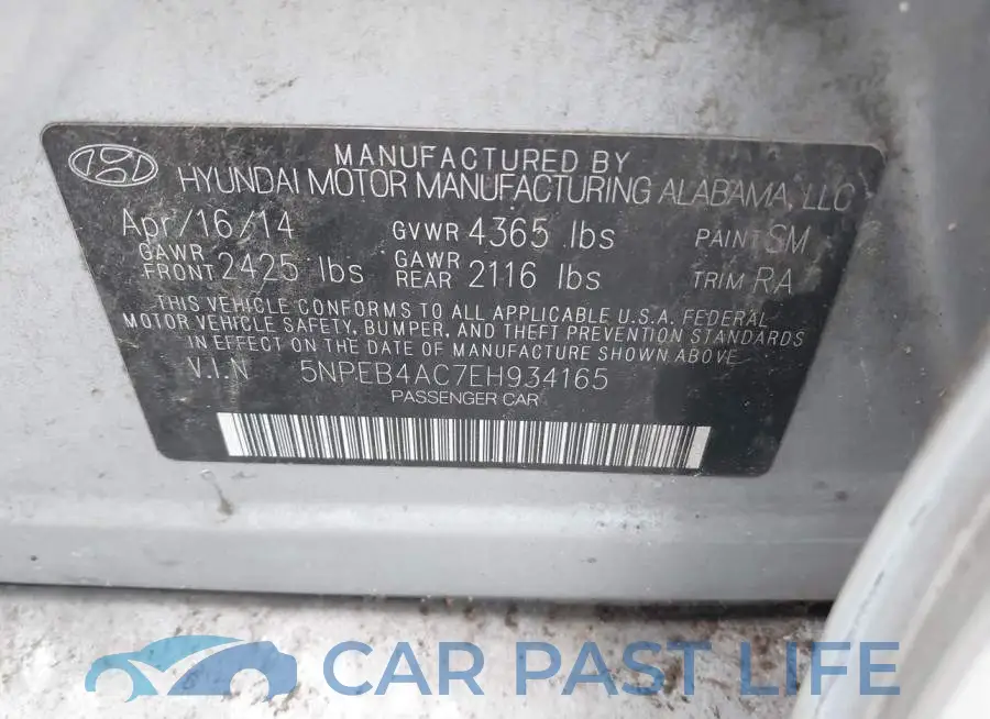 5NPEB4AC7EH934165# 9