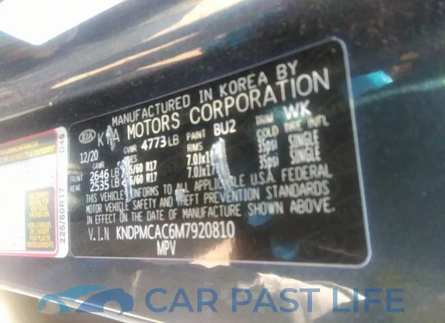 KNDPMCAC6M7920810# 9