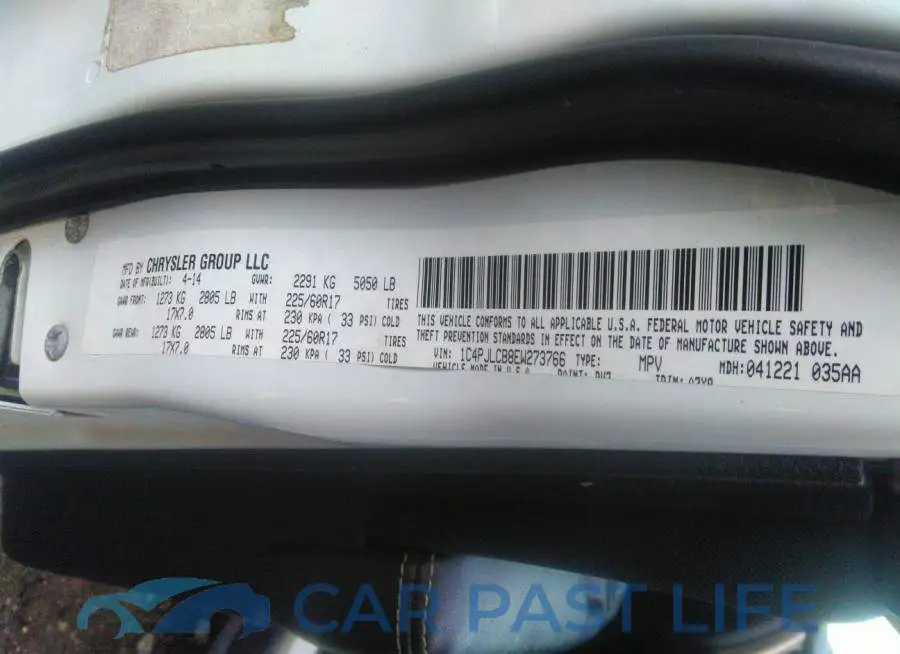 1C4PJLCB8EW273766# 9