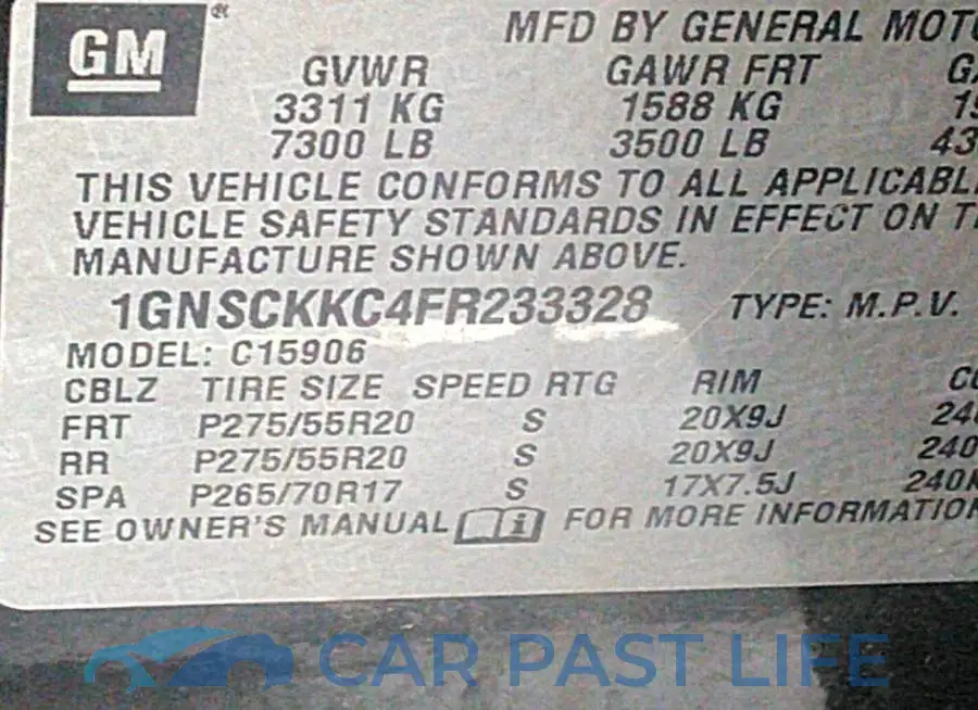 1GNSCKKC4FR233328# 9