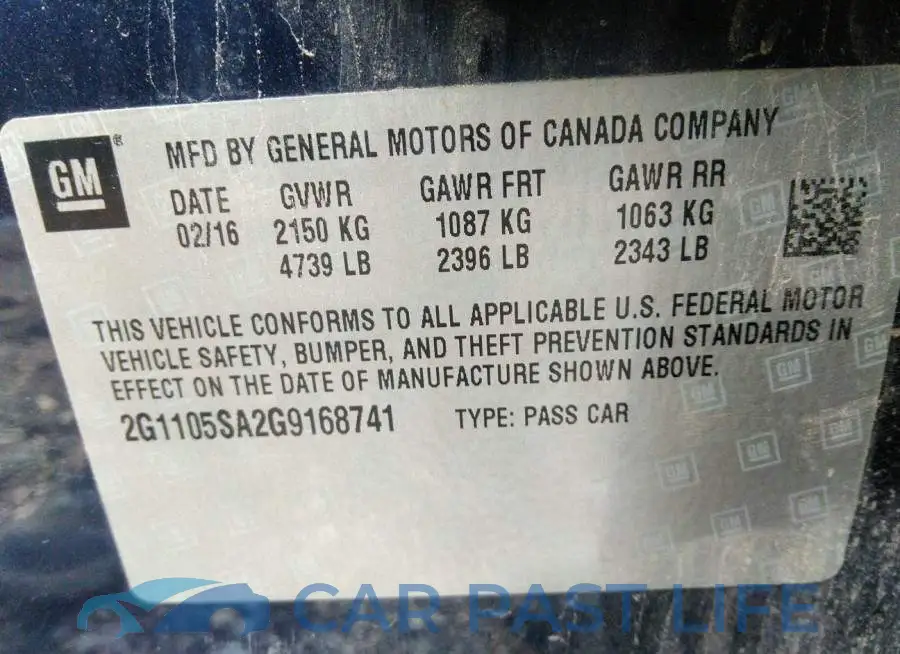 2G1105SA2G9168741# 9
