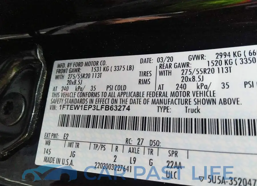 1FTEW1EP3LFB63274# 9