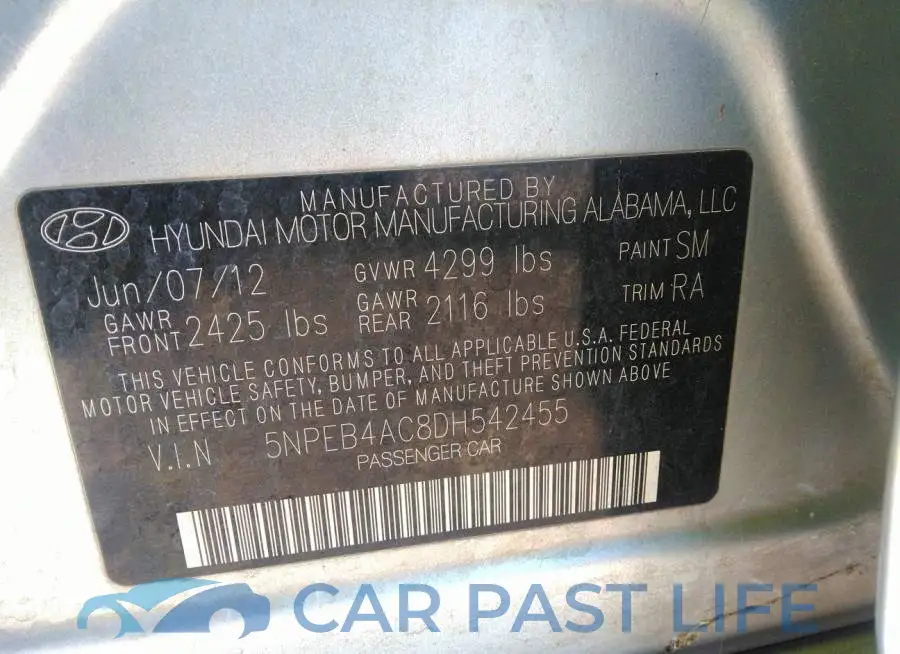 5NPEB4AC8DH542455# 9