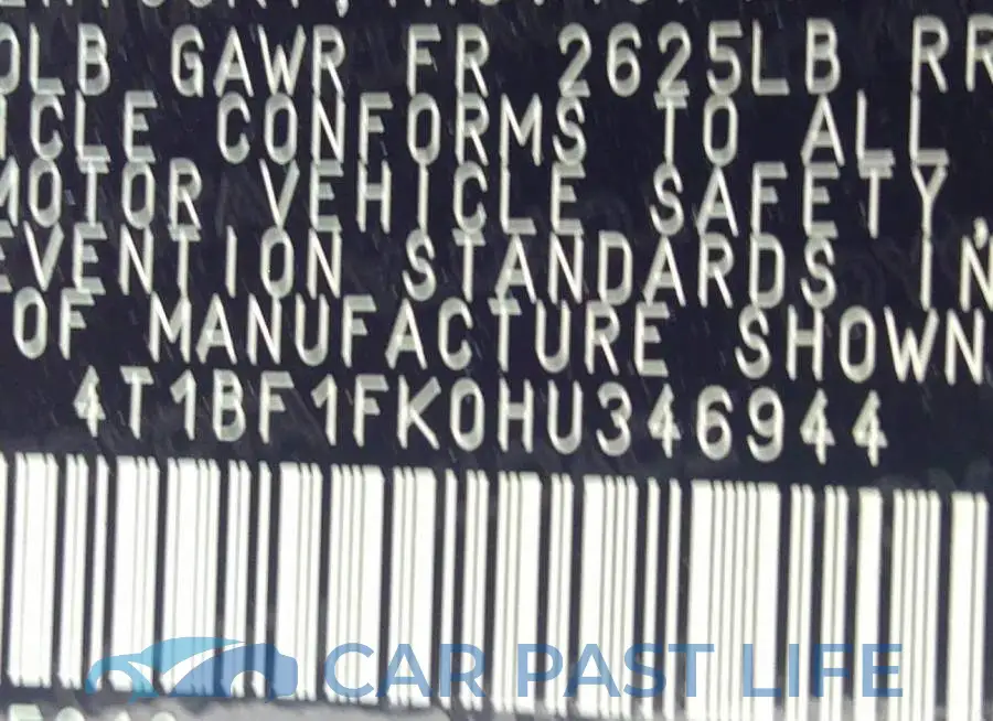 4T1BF1FK0HU346944# 9