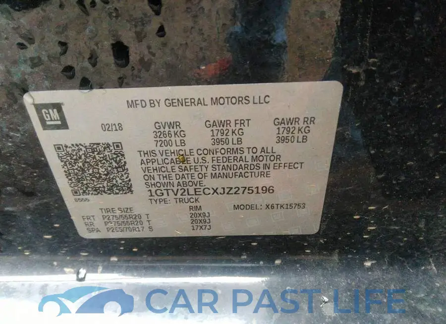 1GTV2LECXJZ275196# 9