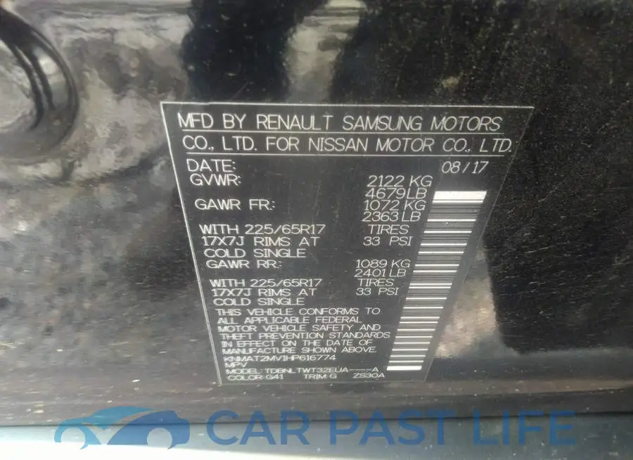 KNMAT2MV1HP616774# 9