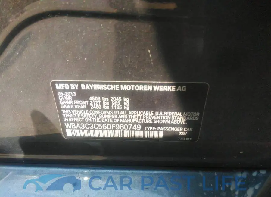 WBA3C3C56DF980749# 9