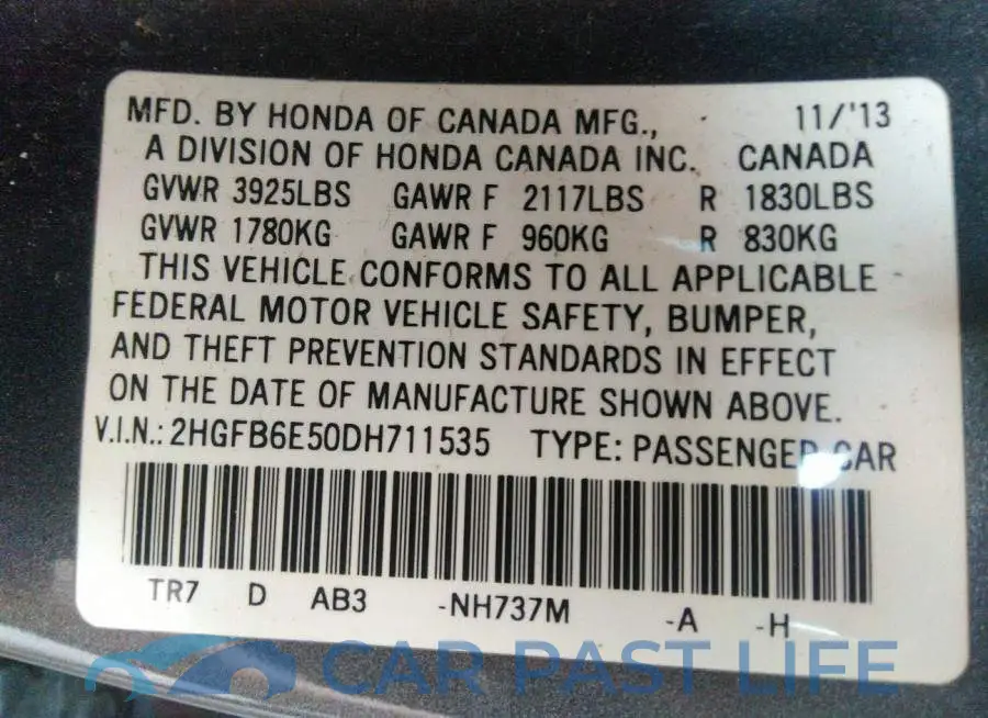 2HGFB6E50DH711535# 9