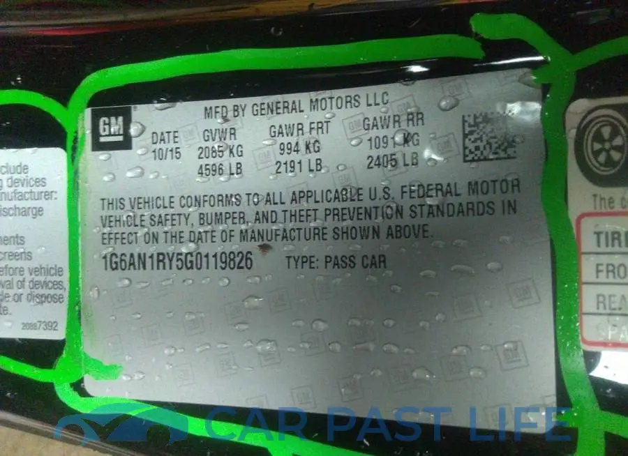 1G6AN1RY5G0119826# 9