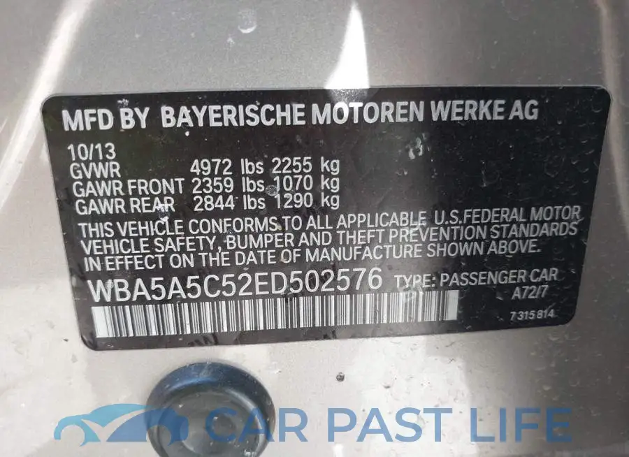 WBA5A5C52ED502576# 9