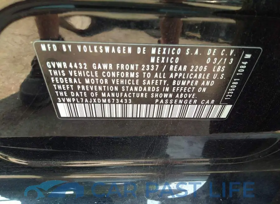 3VWPL7AJXDM673433# 9