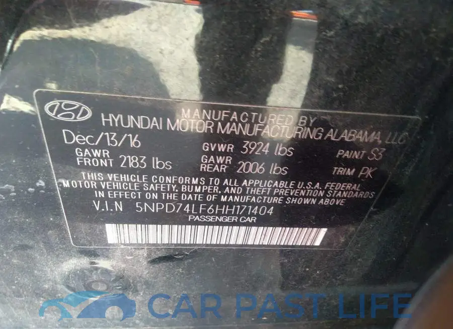 5NPD74LF6HH171404# 9