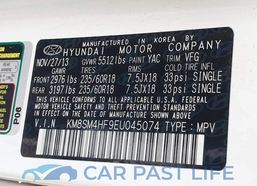 KM8SM4HF9EU045074# 9