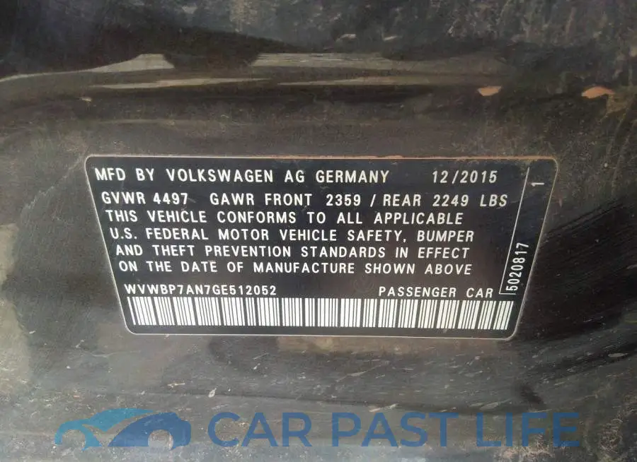 WVWBP7AN7GE512052# 9