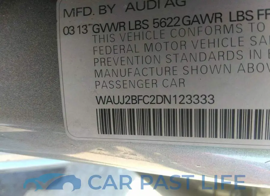 WAUJ2BFC2DN123333# 9