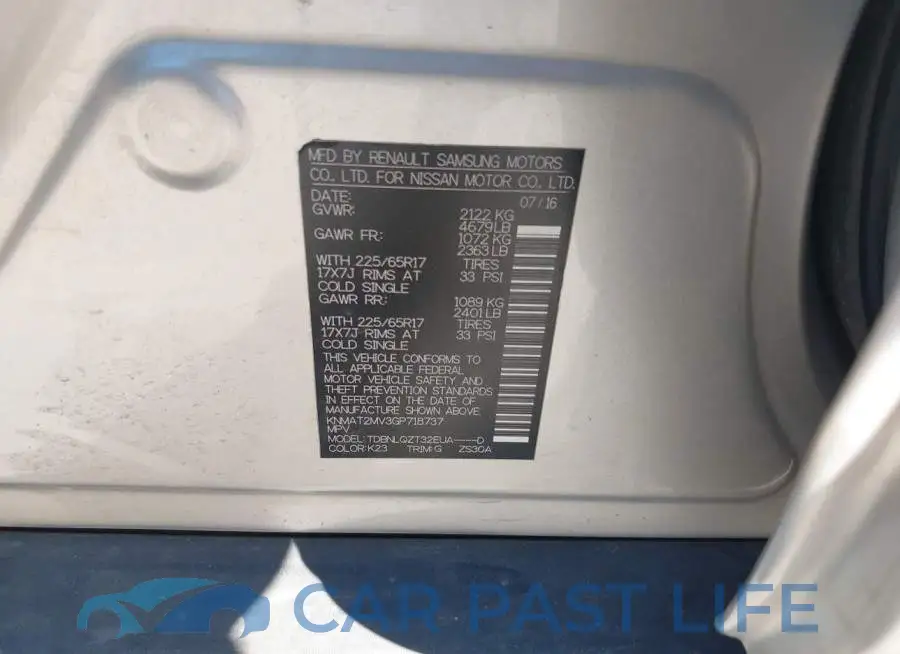 KNMAT2MV3GP718737# 9