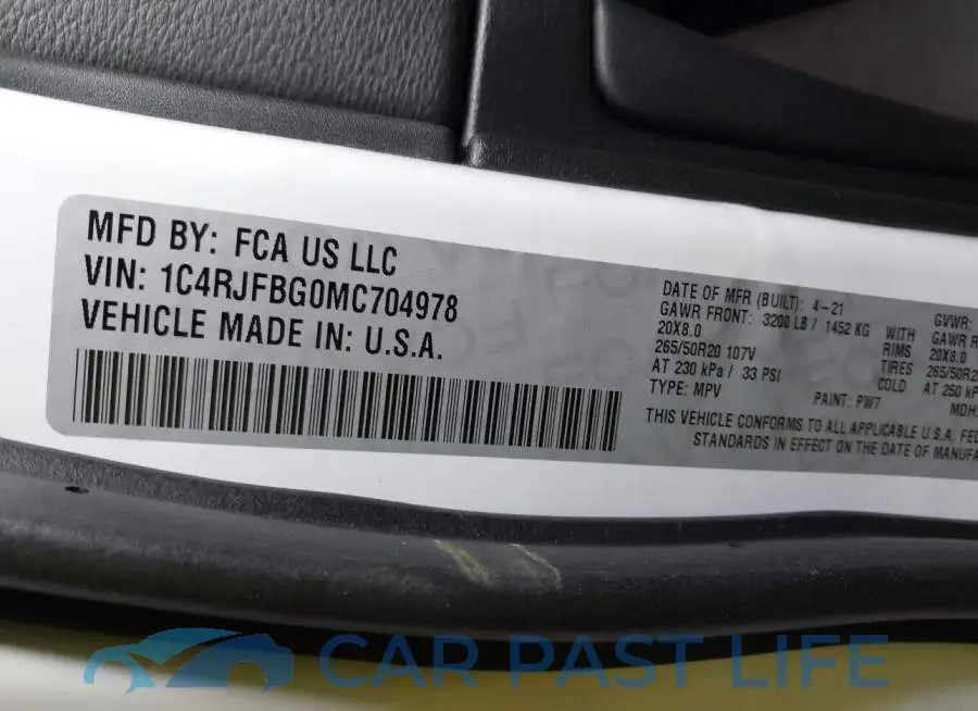 1C4RJFBG0MC704978# 9