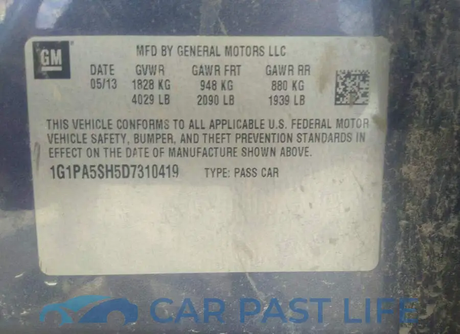 1G1PA5SH5D7310419# 9