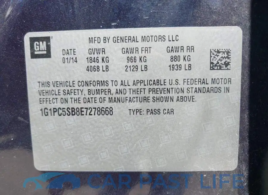 1G1PC5SB8E7278668# 9