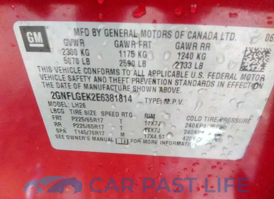 2GNFLGEK2E6381814# 9
