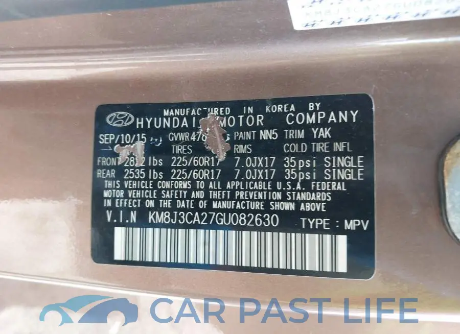 KM8J3CA27GU082630# 9