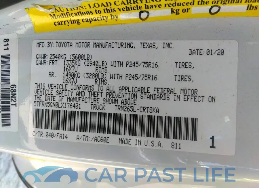 5TFRX5GN0LX176401# 9