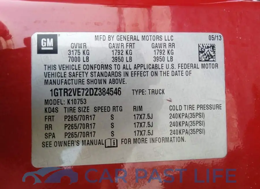 1GTR2VE72DZ384546# 9