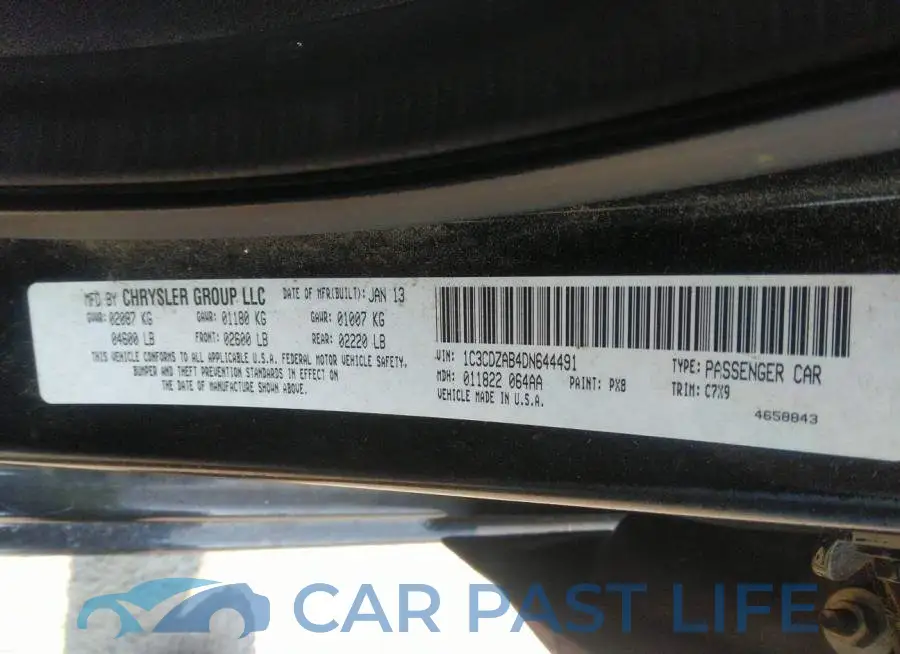 1C3CDZAB4DN644491# 9