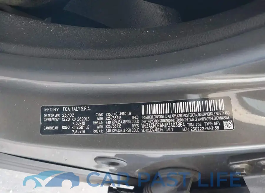 ZACNDFAN1P3A03864# 9
