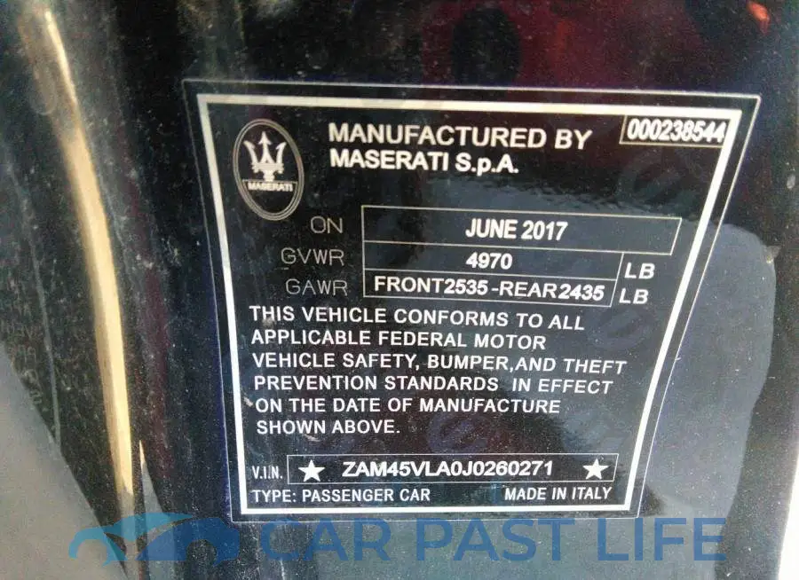 ZAM45VLA0J0260271# 9