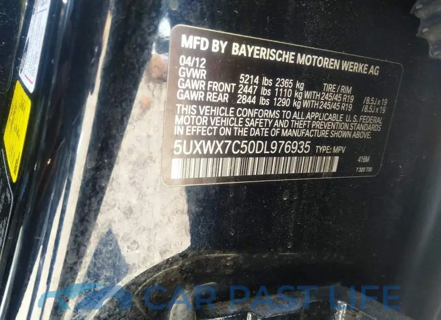 5UXWX7C50DL976935# 9