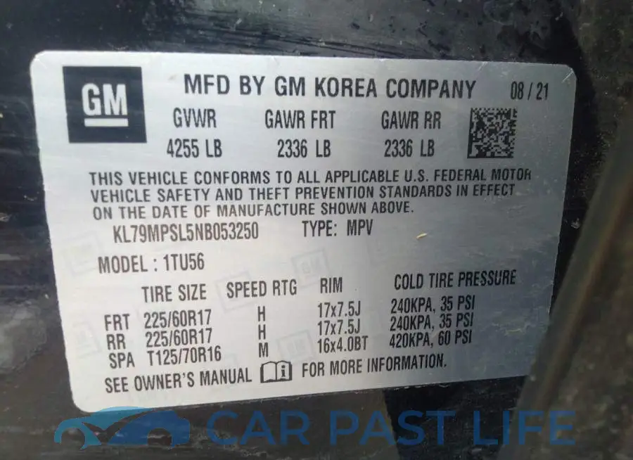 KL79MPSL5NB053250# 9