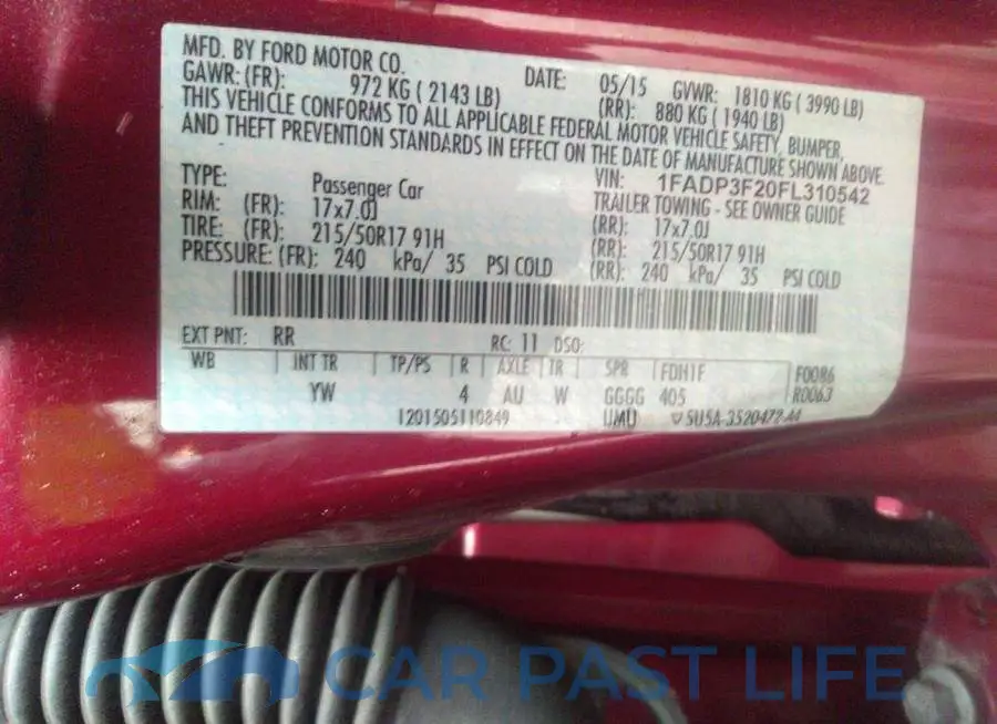 1FADP3F20FL310542# 9