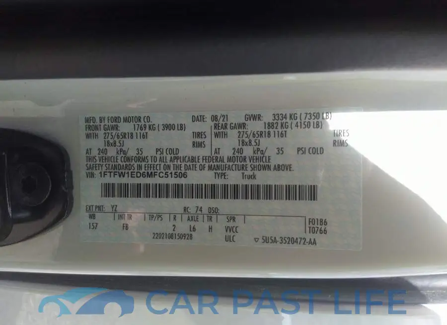 1FTFW1ED6MFC51506# 9