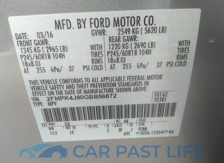 2FMPK4J80GBB56872# 9