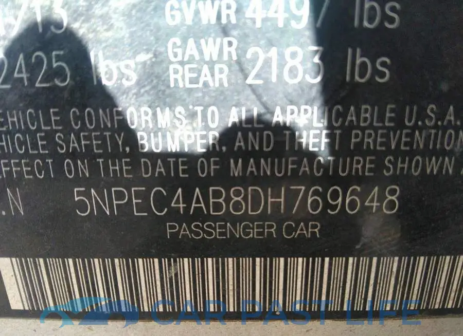 5NPEC4AB8DH769648# 9