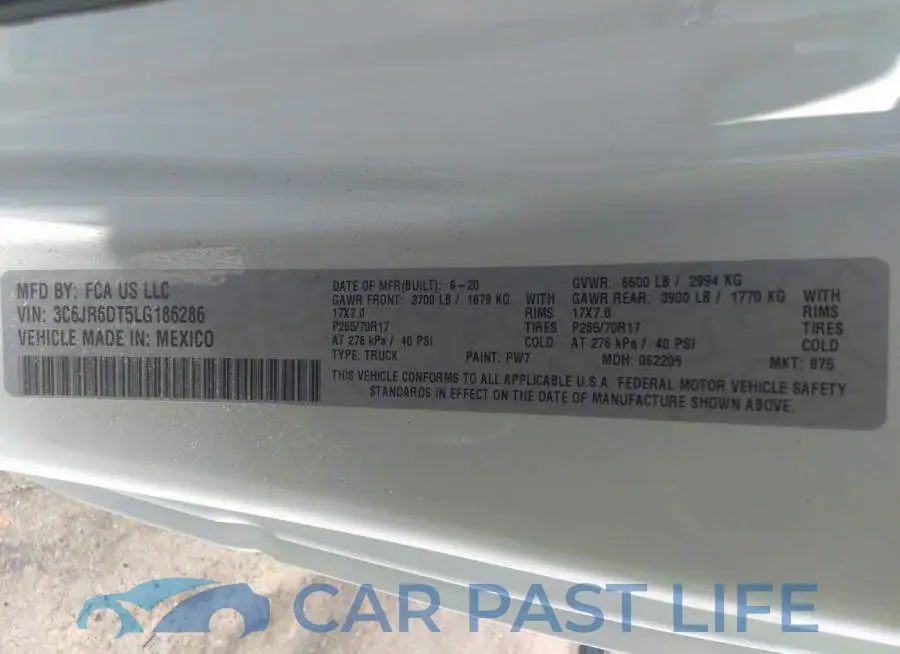 3C6JR6DT5LG186286# 9
