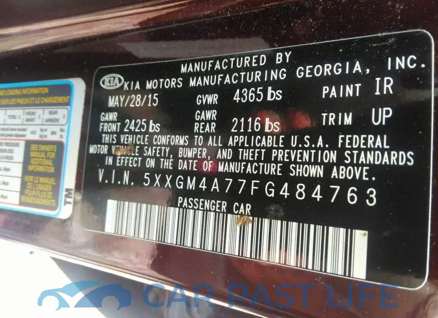 5XXGM4A77FG484763# 9