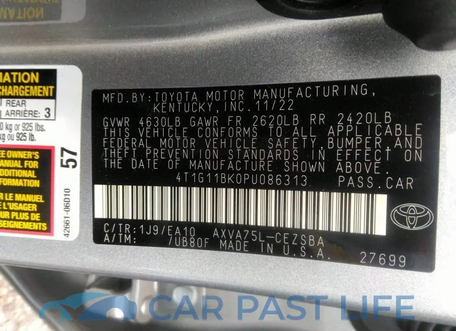 4T1G11BK0PU086313# 9