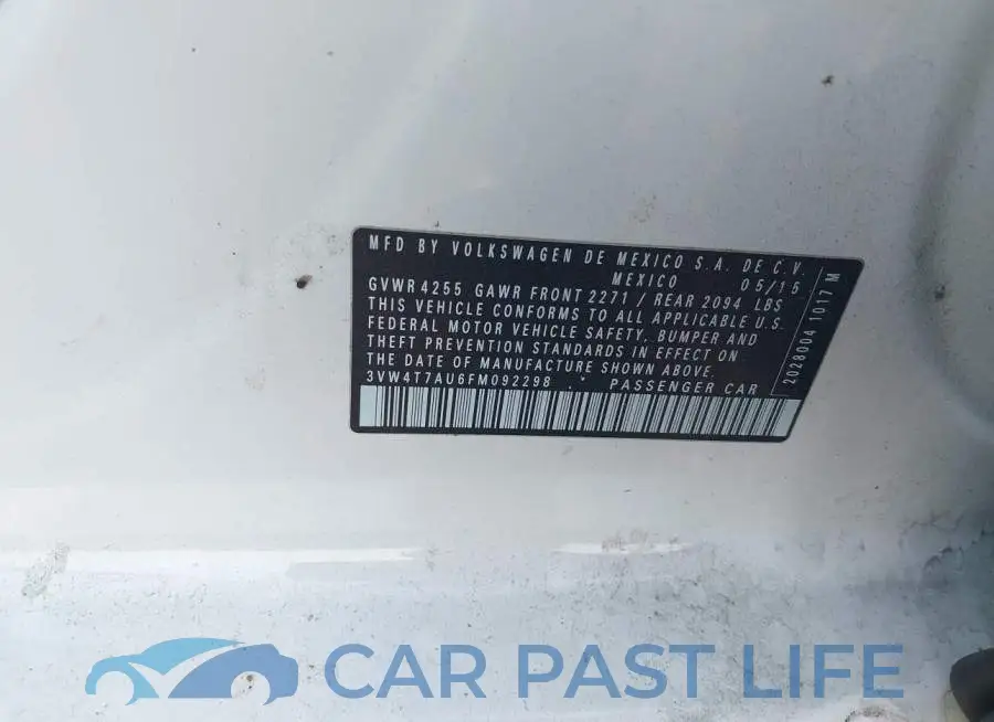3VW4T7AU6FM092298# 9